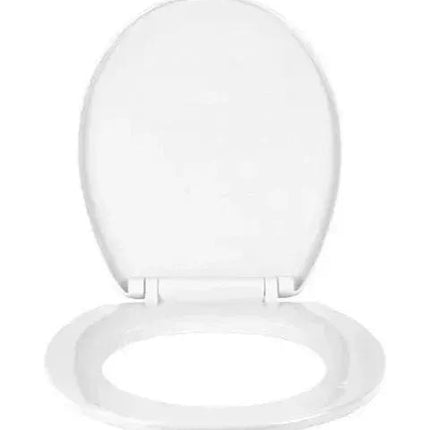 Universal Toilet Seat White Plastic Oval Soft Close Bathroom Seat Fittings Durable Easy Clean Comfortable Replacement WC Cover