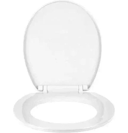 Universal Toilet Seat White Plastic Oval Soft Close Bathroom Seat Fittings Durable Easy Clean Comfortable Replacement WC Cover