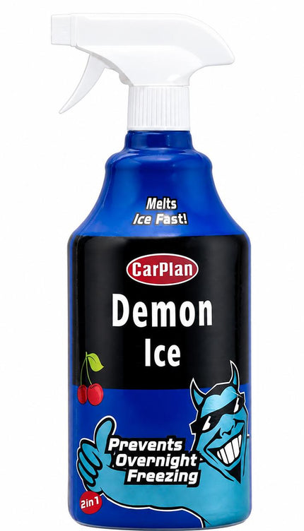 1L Car Demon Ice Spray Fast Acting Frost Ice Remover & Preventer for Frozen Windscreens Windows Cherry Scent Winter