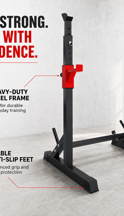 Adjustable Barbell Squat Rack Stands for Bench Press, Weight Lifting and Home Gym Strength Training