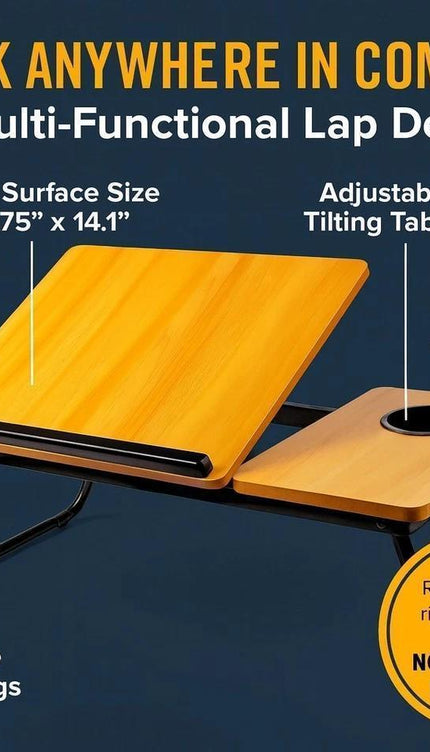 Portable Laptop Lap Desk with Cup Holder