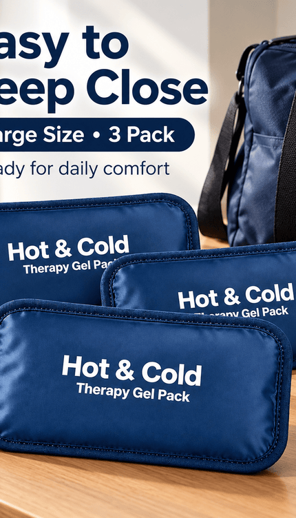3 Pack Large Reusable Hot & Cold Gel Packs Compress Shoulder Knee Back Elbow Ankle