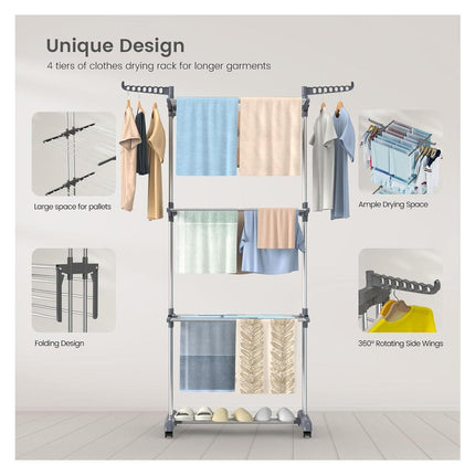 Foldable Clothes Drying Rack – Stainless Steel