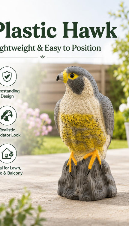 Plastic Hawk  Bird Decoy Pest Deterrent Garden Pond Pigeon Crow Cat Scarer Outdoor Ornament