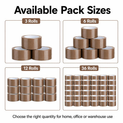 Brown Parcel Tape 48mm x 66m Strong Packing Tape for Boxes | Heavy Duty Packaging Tape for Moving, Shipping, Storage & Dispatch