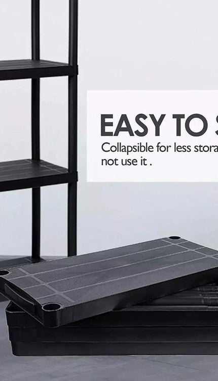 5-Tier Plastic Shelving Unit – Black