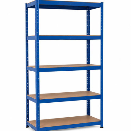 5-Tier Storage Rack with Adjustable Shelves Galvanized Steel Frame BLUE SILVER