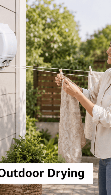 Retractable Washing Clothes Line, Wall Mounted Clothes Drying Line, Space Saving Laundry Line for Indoor Outdoor Use, Garden Balcony Utility Room, White