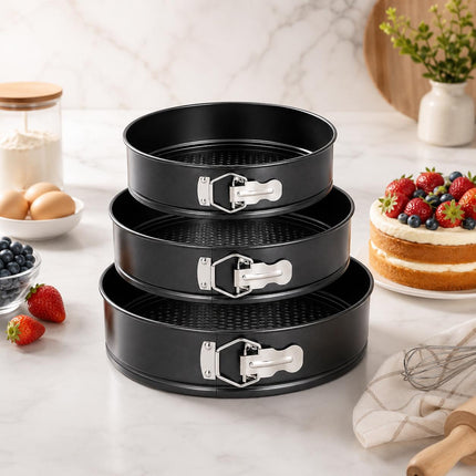 3-Pack Non-Stick Springform Cake Tins