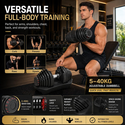 Adjustable Quick Dial Dumbbell – 24kg/40kg