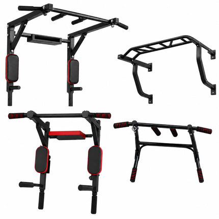 Wall Mounted Pull Up Bar & Dip Station – Power Tower Home Gym | Upper Body Strength Training Station