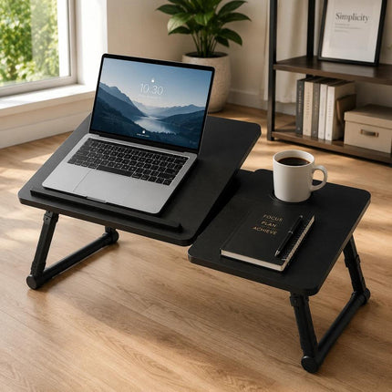 Foldable Laptop Table Portable Bed Sofa Tray with Cup Holder for Notebook Home Office Reading & Breakfast