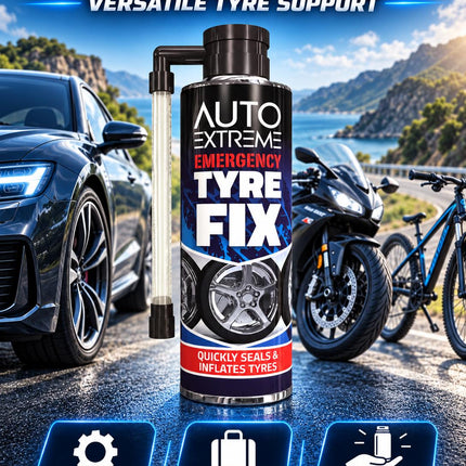 Instant Tyre Fix Spray 300ml Puncture Repair Sealer Inflator For Car Bike Cycle Emergency Flat Tyre Solution