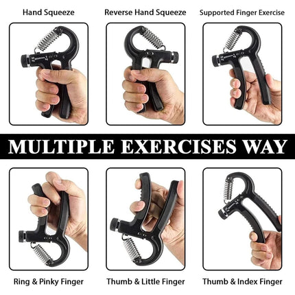 Hand Grip Strengthener 2 Pack Adjustable 5-60KG Forearm Wrist Exercise Trainer