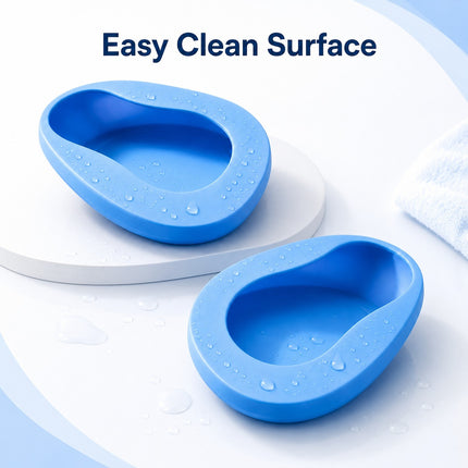 Heavy Duty Unisex Bed Pan 36.5cm Portable Toilet Urinal for Elderly, Disabled & Bedridden Patients Spill-Resistant Care Aid Pack Of 2