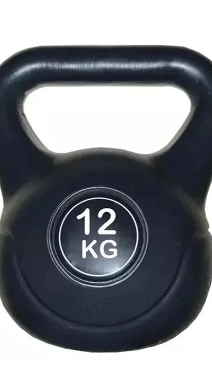 Vinyl Coated Cast Iron Kettlebell Weight 4KG–20KG, Wide Grip Handle & Flat Base, Free Weight for Home Gym, Strength Training, Cardio, Squats, Swings and Full Body Workout
