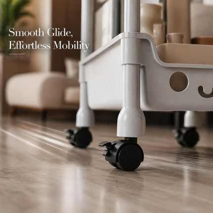3/4 Tier Slim Trollrey Storage Cart Wheels Space Saving Kitchen Bathroom Utility Organizer Shelf Rack