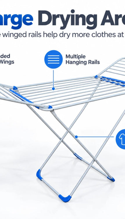 Foldable Winged Clothes Airer – 18m, 2 Pack