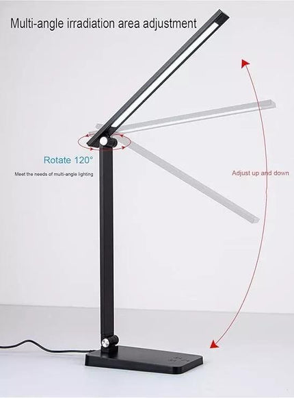 LED Table Lamp Eye-Caring Study Light Featuring 5 Modes USB Rechargeable Touch