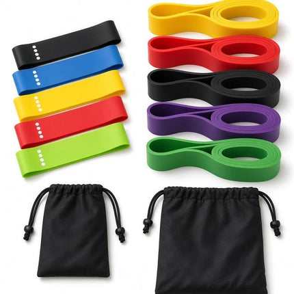 Resistance Bands Set 5 Levels Pull Up Assist Bands Yoga Fitness Exercise Workout Training Latex Loop Bands for Gym Home Strength Training Mobility Stretching