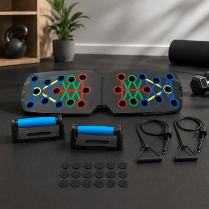 Push Up Board 14 in 1 Foldable Press Up Board, Multi Function Home Workout Equipment for Men Women, Strength Training Push Up Stand for Chest Shoulders Triceps