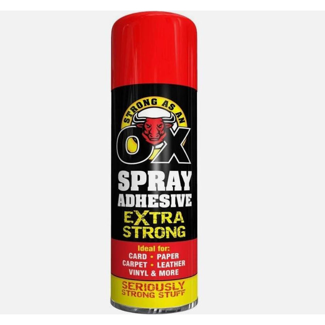 Adhesive Glue Spray 500ml Heavy Duty Multi-Purpose Aerosol Carpet Tile Fabric Foam Pack of 1 & 2
