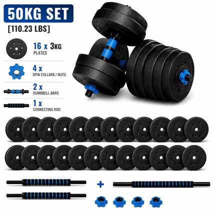 Adjustable Dumbbell & Barbell Set