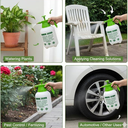 1L/3L Garden Pressure Sprayer Portable Hand Pump Bottle for Chemicals, Weed Killer, Fertilizers, Pesticides, Watering Plants, Lightweight Outdoor Spray Tool for Lawn, Garden, Patio, Plant Care