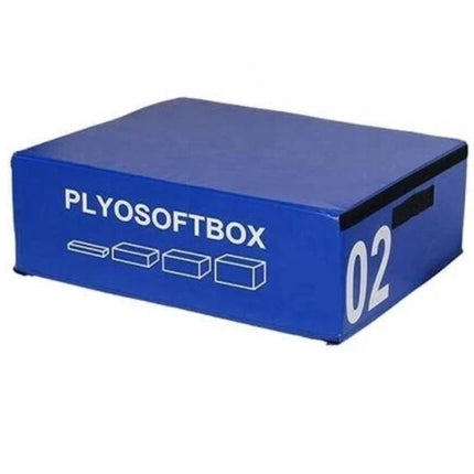 30cm Soft Plyometric Jump Box Blue, Stackable Foam Plyo Box with Non-Slip PVC Cover, Fitness Step Platform for Home Gym, Box Jumps, Step-Ups and Strength Training, 90 x 75cm