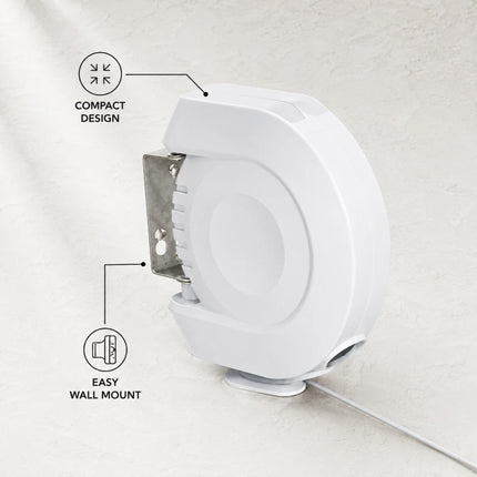15m Retractable Clothes Line 15KG Heavy Duty Wall Mounted Washing Line for Indoor & Outdoor Use