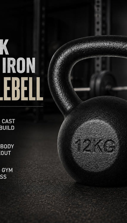 12KG Kettlebell Cast Iron Weight, Home Gym Strength Training