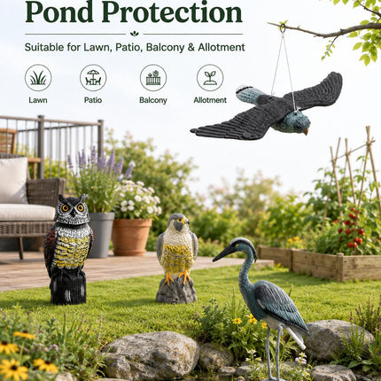 Plastic Hawk  Bird Decoy Pest Deterrent Garden Pond Pigeon Crow Cat Scarer Outdoor Ornament
