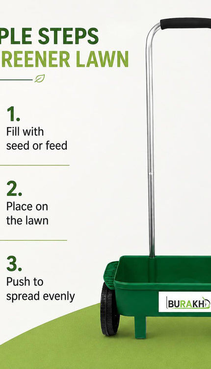 12L Wheeled Lawn Spreader for Grass Seed & Fertiliser