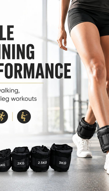 Black Ankle Wrist Weights Pair Adjustable Straps for Walking Running Yoga Gym Fitness Training 0.5kg-3kg