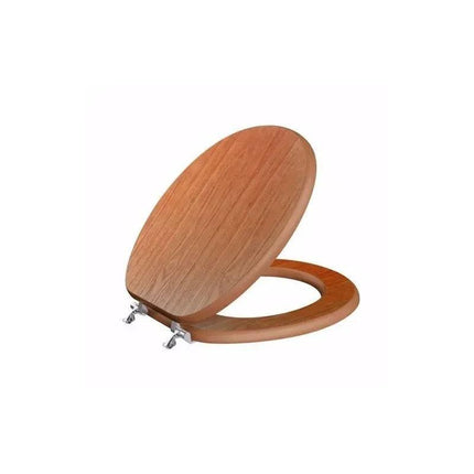 18 Inch Universal Bathroom MDF Toilet Seat Wooden WC Seat with Easy Fit Design and Fittings Durable Comfortable Smooth Finish Replacement Accessory