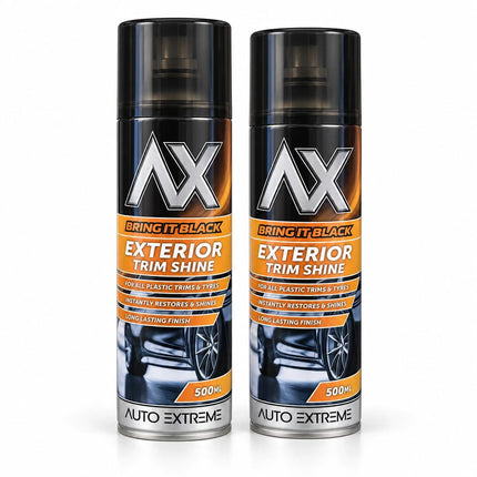 Plastic Trim Restorer Spray 500ml Black Shine Tyre Dressing Aerosol Car Bumper Detailer Pack 1 or 2