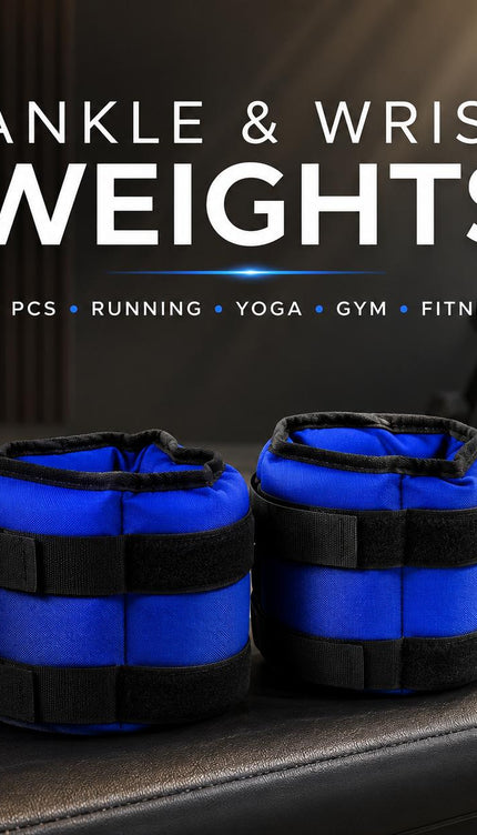 Blue Adjustable Ankle & Wrist Weights – Pair (0.5kg–3kg)