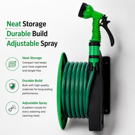 10m Garden Hose Reel Set