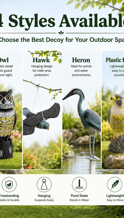 Plastic Hawk  Bird Decoy Pest Deterrent Garden Pond Pigeon Crow Cat Scarer Outdoor Ornament