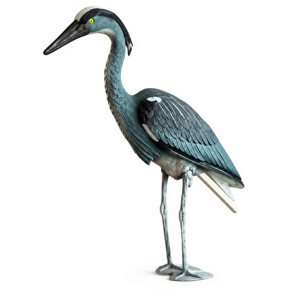 Realistic Heron Bird Scarer Decoy Garden Ornament for Pest Control, Pond, Pigeon, Bird & Cat Repellent