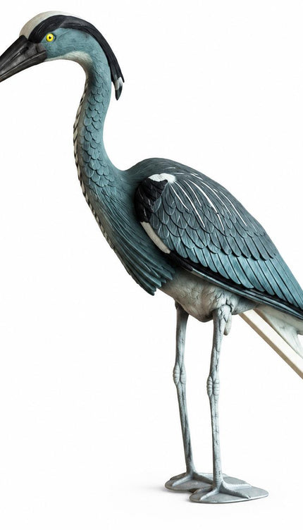 Realistic Heron Bird Scarer Decoy Garden Ornament for Pest Control, Pond, Pigeon, Bird & Cat Repellent