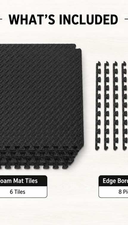 EVA Interlocking Foam Floor Mats 60 x 60 x 1cm