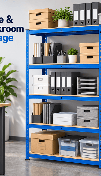 5 Tier Heavy Duty Blue Storage Shelving Rack –150 x 70 x 30 cm or 180 x 90 x 40 cm, Pack of 1/2/3