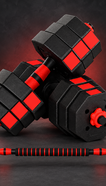 2-in-1 Adjustable Dumbbell & Barbell Weight Set 10–50kg
