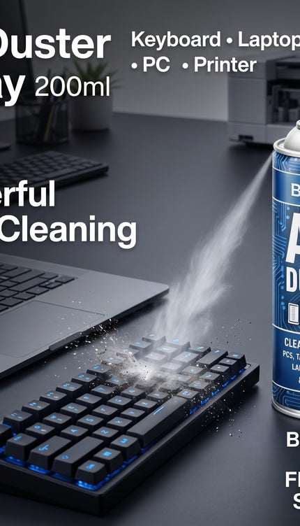 Air Duster 200ml – Powerful Dust Cleaner Spray for Electronics, Laptops, Keyboards, PCs, Cameras & Gadgets | Safe, Anti-Static Formula | Ideal for Office & Home Use