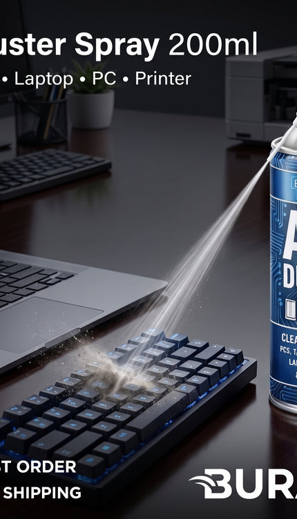 Air Duster 200ml – Powerful Dust Cleaner Spray for Electronics, Laptops, Keyboards, PCs, Cameras & Gadgets | Safe, Anti-Static Formula | Ideal for Office & Home Use