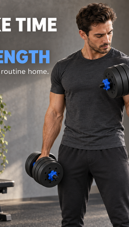 2-in-1 Adjustable Dumbbell & Barbell Weight Set 10–50kg