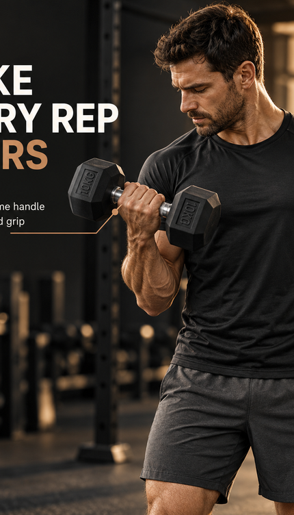 Hex Rubber Dumbbells – Single or Pair, 2.5–20kg