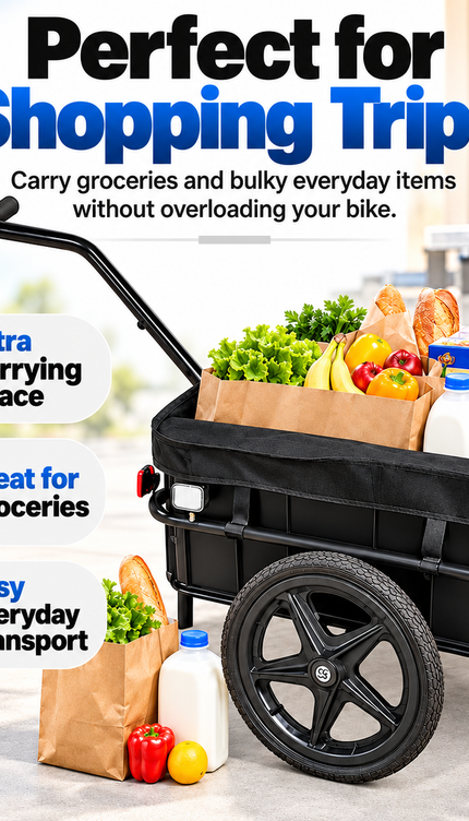 100KG Bike Cargo Trailer with Removable Box & Rain Cover