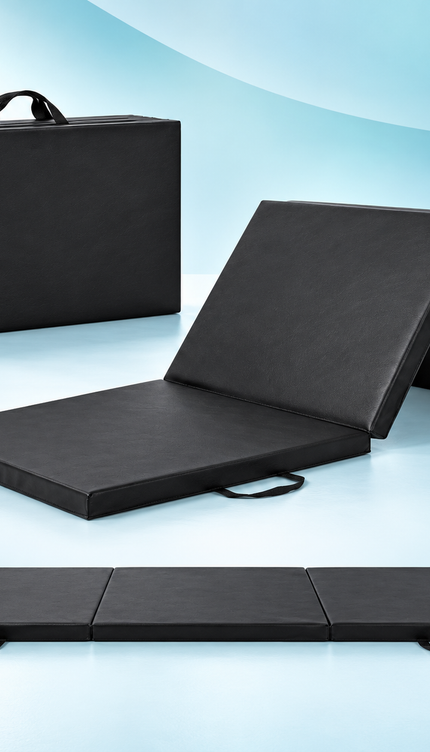 Exercise Mat Tri-Fold PU Yoga Pilates Mat 40mm Thick 180x60